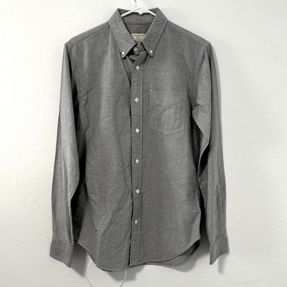 Club Monaco textured gray button down shirt, slim fit, size XS